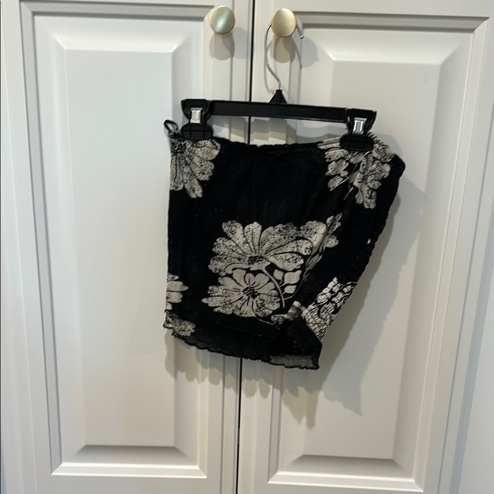 Free People Black and White Floral tube top